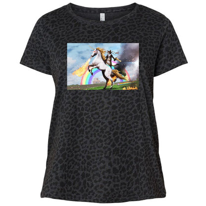 Ladies Curvy Jersey - CG5YP2GQ - Black Leopard - 11