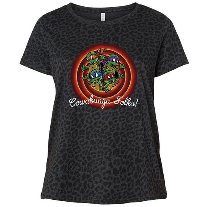 Ladies Curvy Jersey - BK7MDU2S - Black Leopard - 11