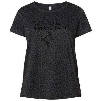 Ladies Curvy Jersey - Z6NQAJSH - Black Leopard - 11