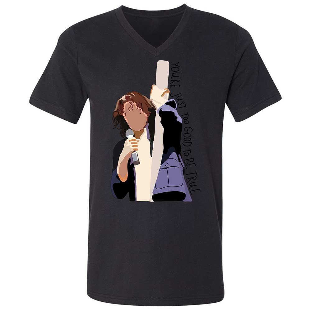 Unisex V-Neck T-Shirt - G9K2V2PQ - Black - 11