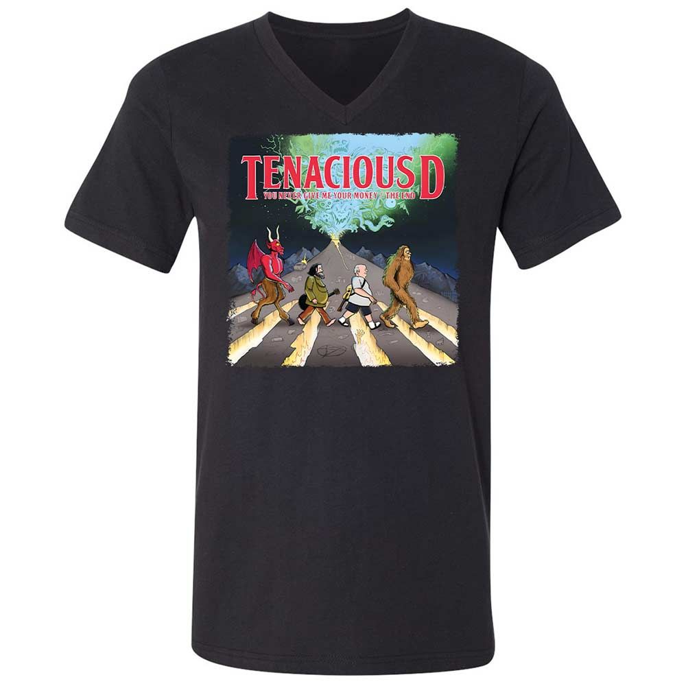 Unisex V-Neck T-Shirt - WTB8PQE3 - Black - 11