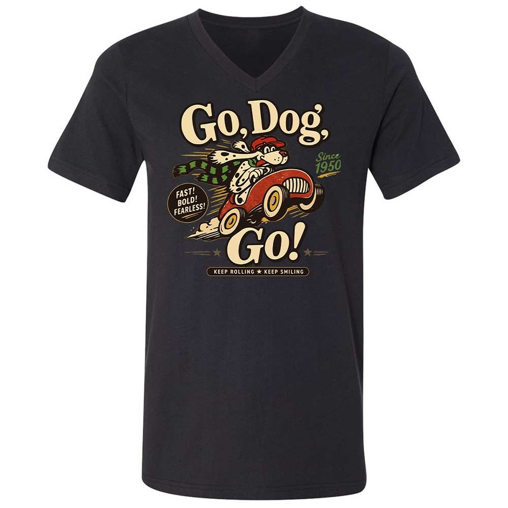 Unisex V-Neck T-Shirt - L5GDX3KP - Black - 11