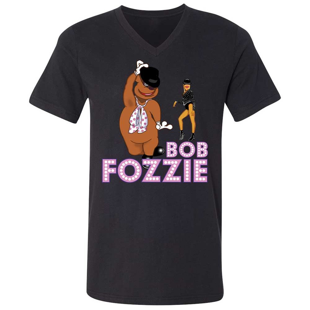 Unisex V-Neck T-Shirt - HTB5Q8WH - Black - 11