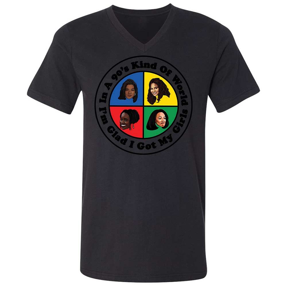 Unisex V-Neck T-Shirt - S46J1YTM - Black - 11