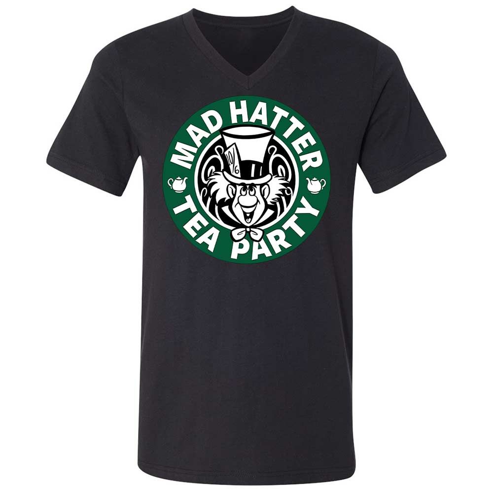 Unisex V-Neck T-Shirt - F5XBNC8B - Black - 11