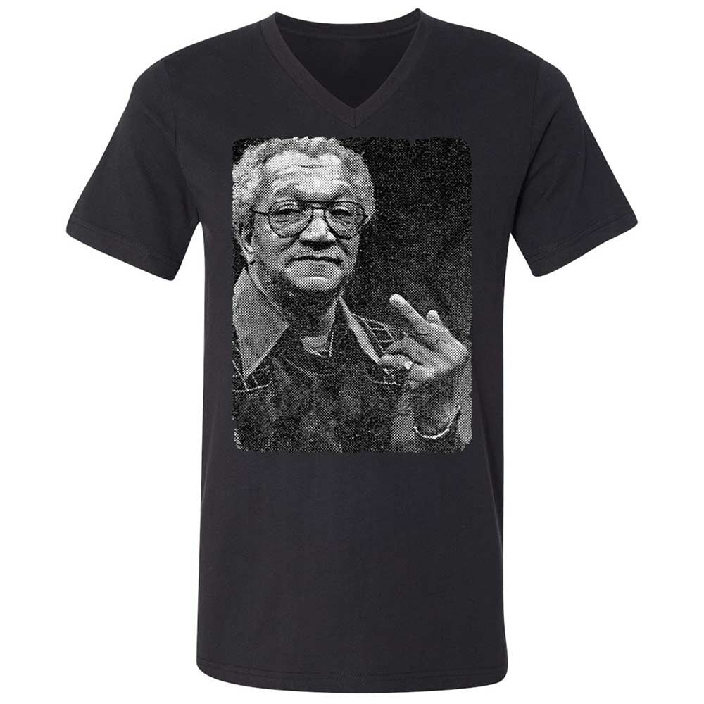 Unisex V-Neck T-Shirt - QSYYE7NS - Black - 11