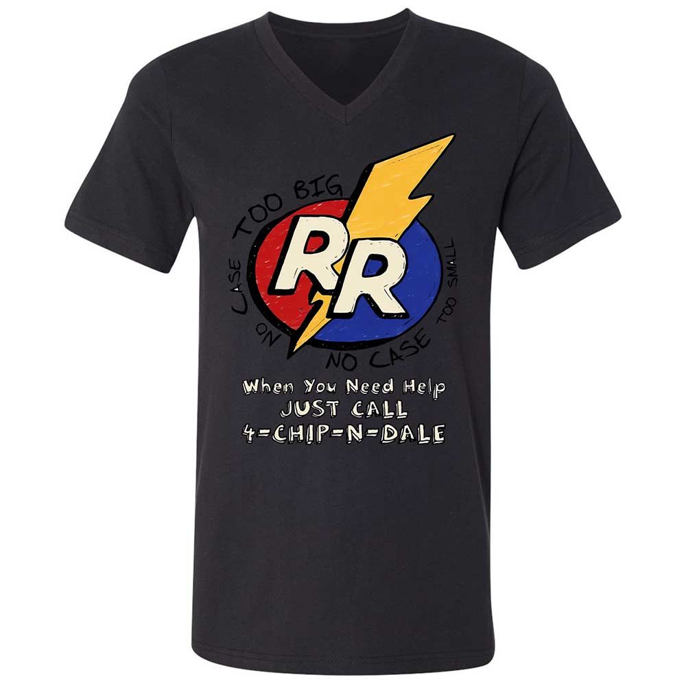 Unisex V-Neck T-Shirt - ABFAP6XQ - Black - 11