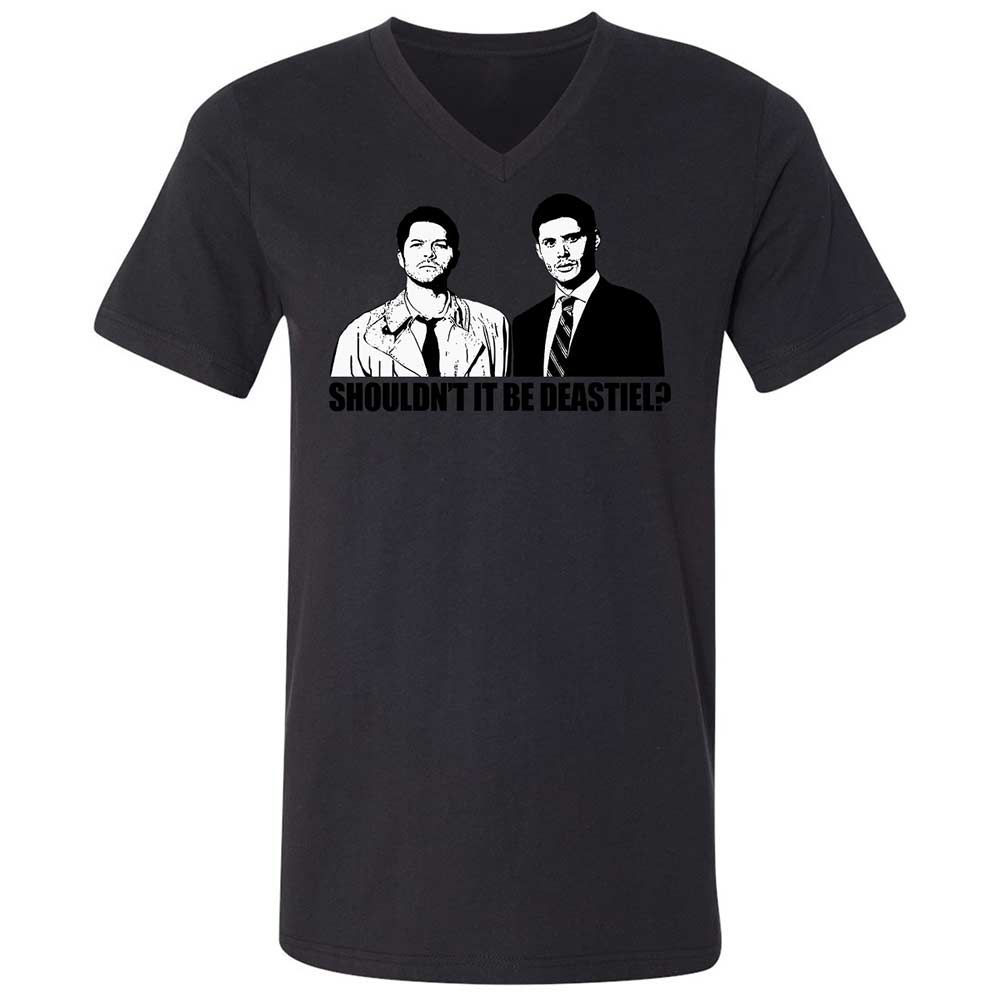 Unisex V-Neck T-Shirt - 67J8GAV5 - Black - 11