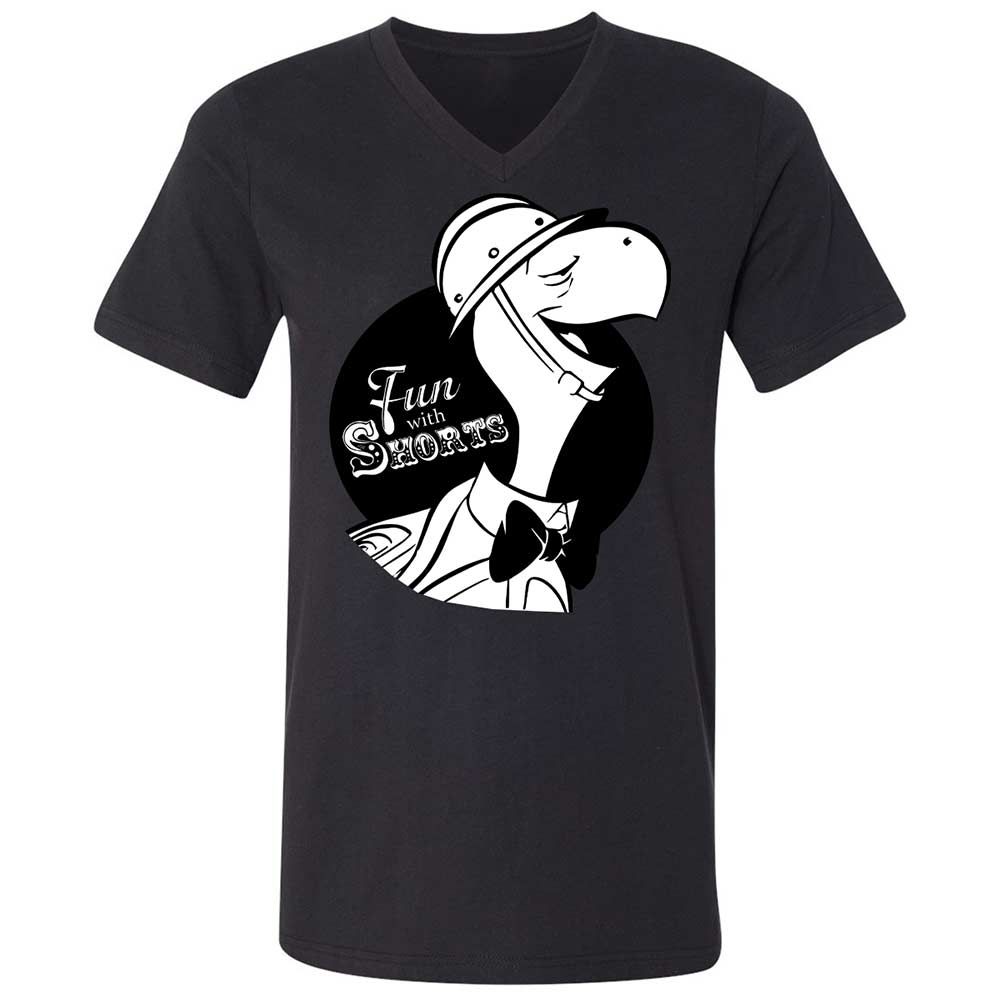 Unisex V-Neck T-Shirt - D68B4ZT9 - Black - 11
