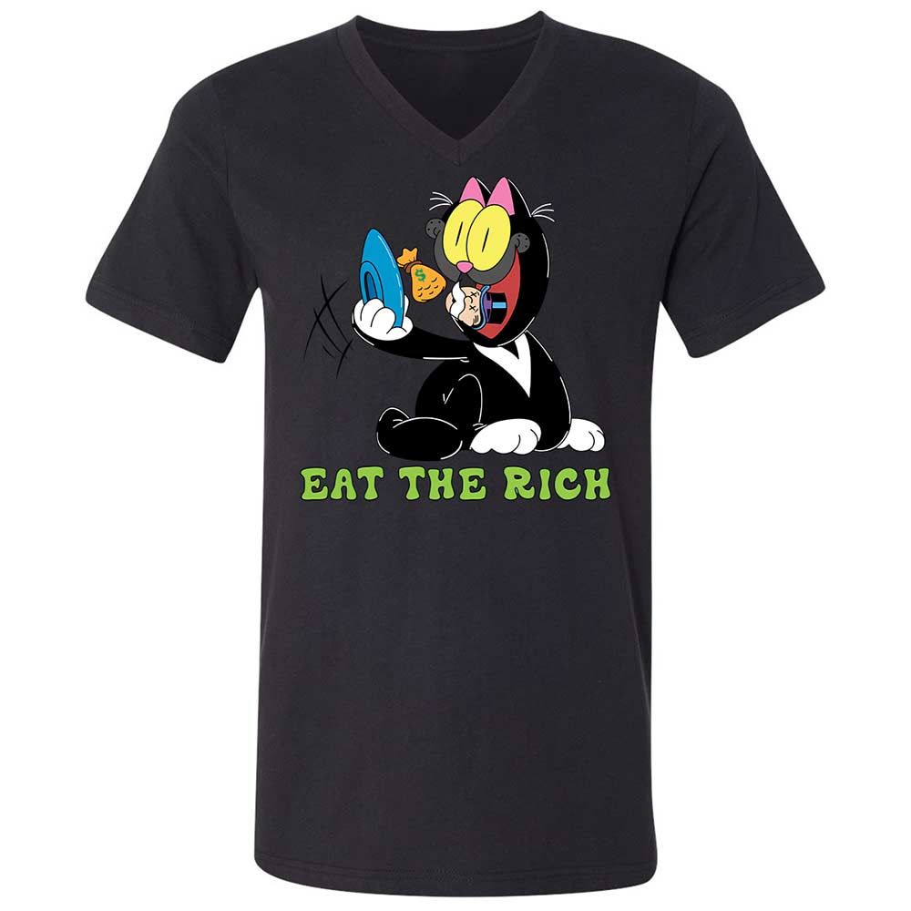 Unisex V-Neck T-Shirt - 8HVVUXP4 - Black - 11