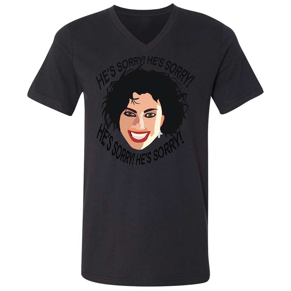 Unisex V-Neck T-Shirt - YQPNK5FU - Black - 11