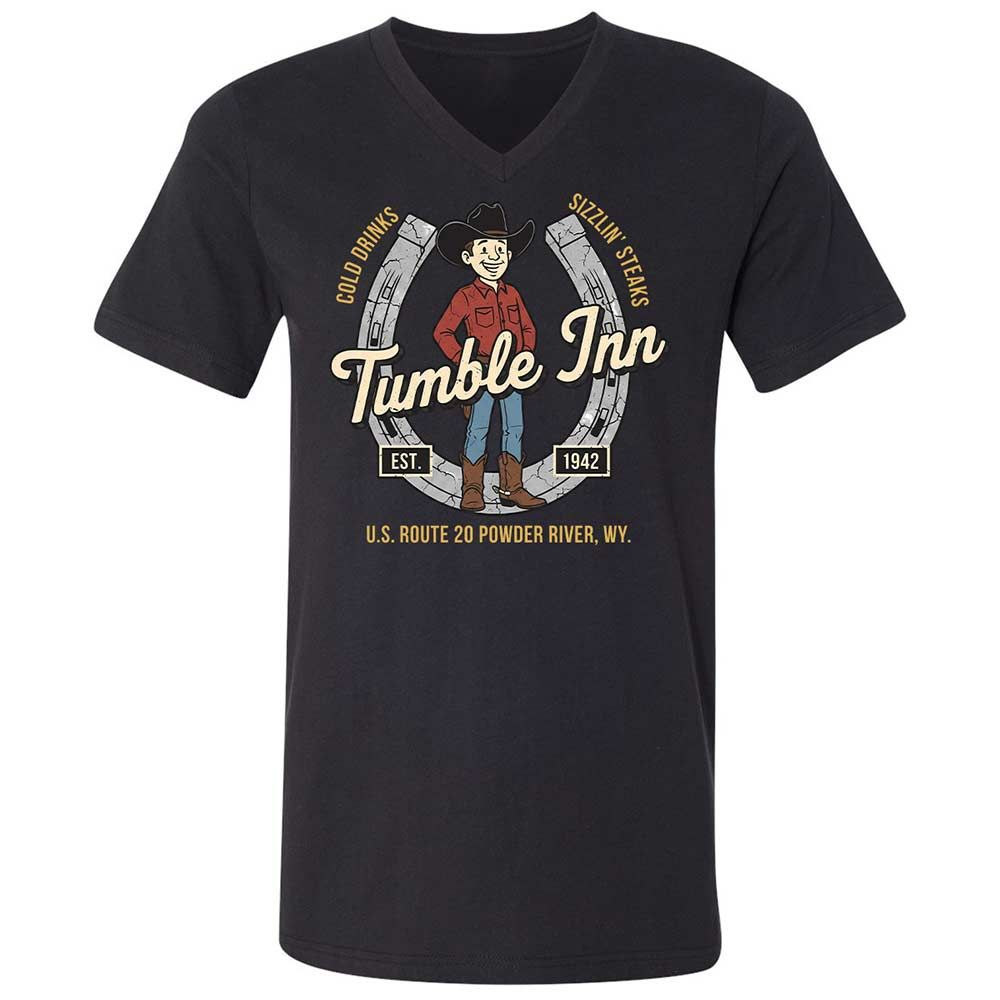 Unisex V-Neck T-Shirt - 65EF5G7D - Black - 11
