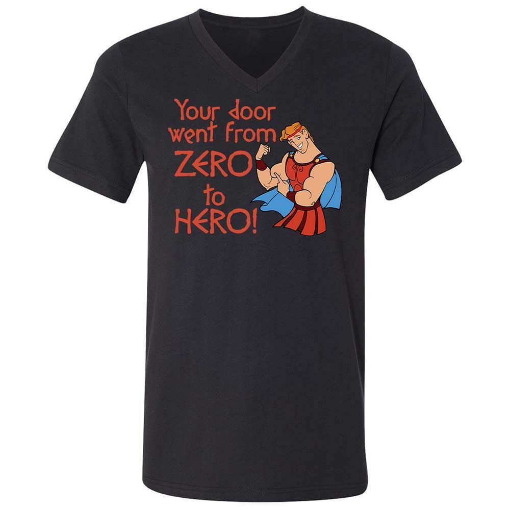 Unisex V-Neck T-Shirt - Q7UF636K - Black - 11