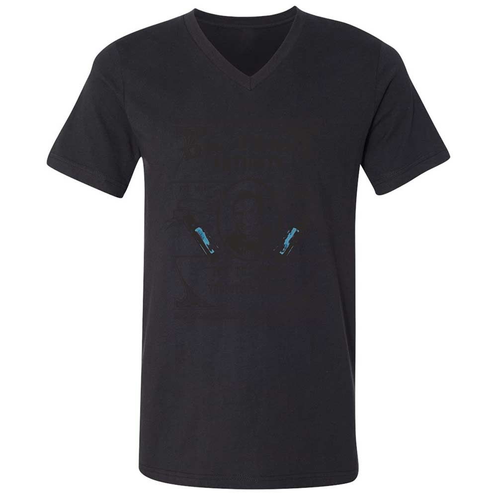 Unisex V-Neck T-Shirt - YFEZFQKR - Black - 11