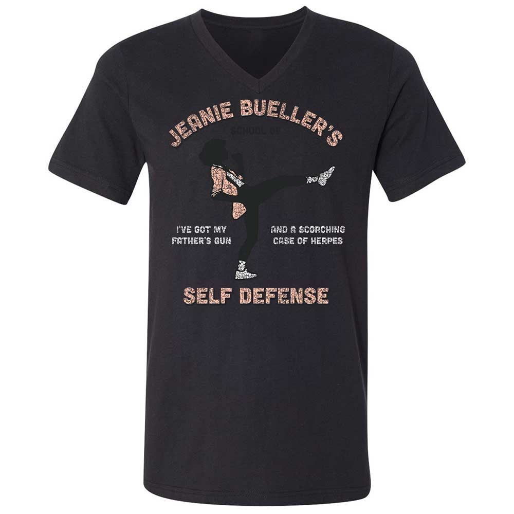 Unisex V-Neck T-Shirt - 1ZV9QU3S - Black - 11