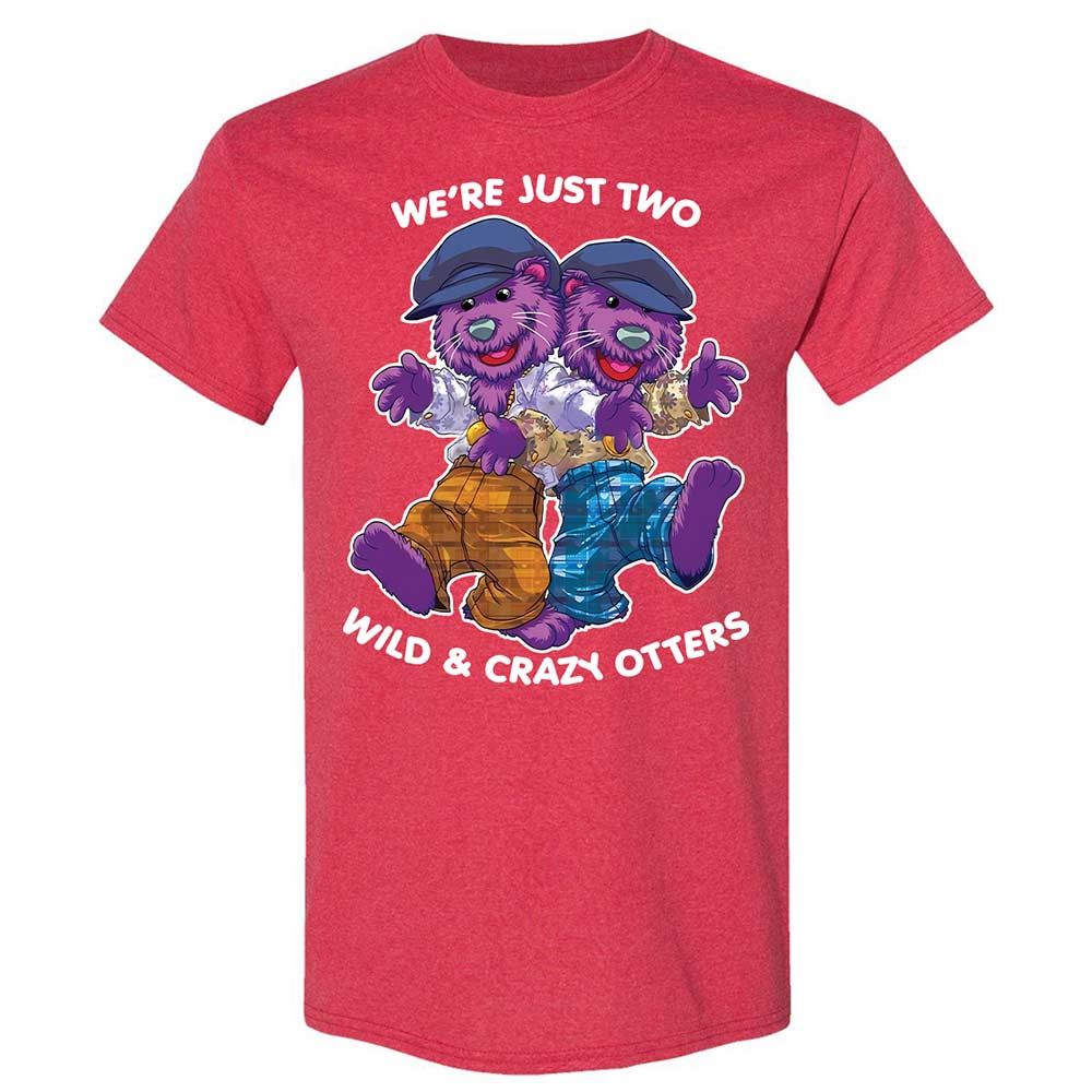 Two wild & crazy otters - Heather Red - 11