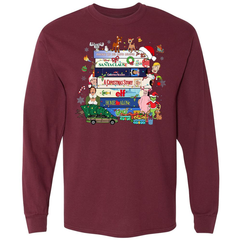 Long Sleeve T-Shirt - SRER6VCV - Maroon - 11