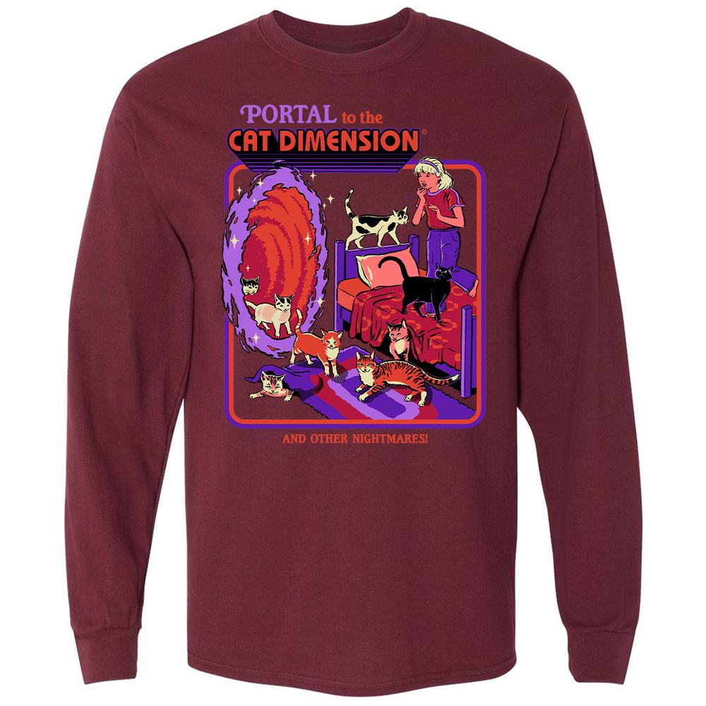 Long Sleeve T-Shirt - XQD4R9AH - Maroon - 11