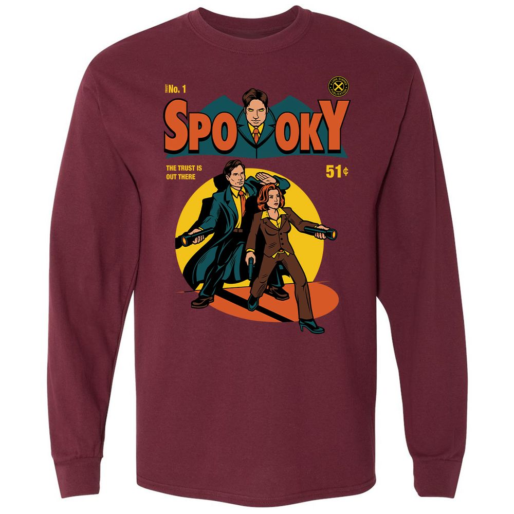 Long Sleeve T-Shirt - E7E5UJLV - Maroon - 11