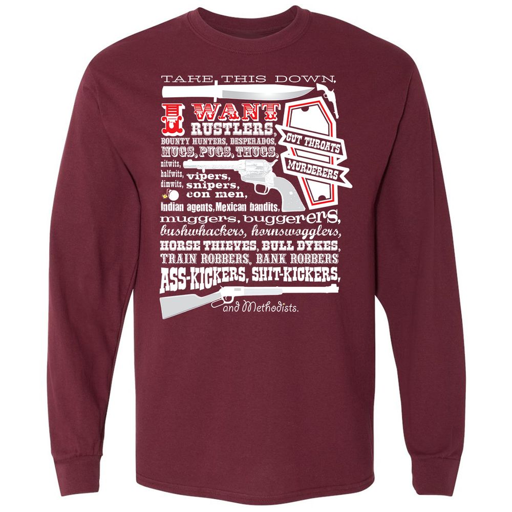 Long Sleeve T-Shirt - A19VDBN8 - Maroon - 11