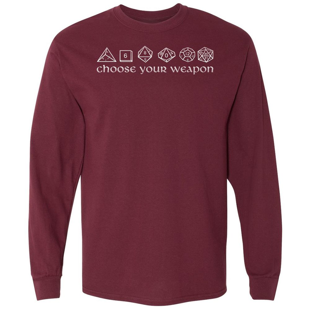 Long Sleeve T-Shirt - Y5UCP8VF - Maroon - 11