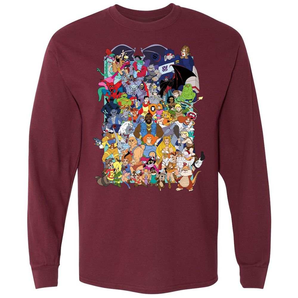 Long Sleeve T-Shirt - NL8B7XJM - Maroon - 11