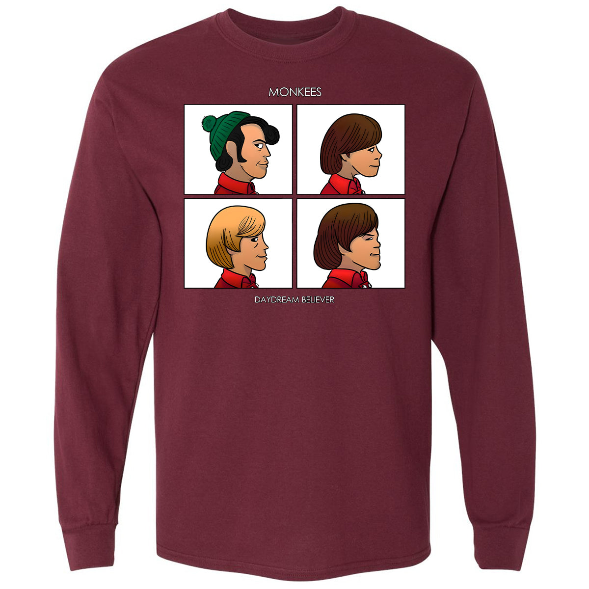 Long Sleeve T-Shirt - NDE5LKDM - Maroon - 11