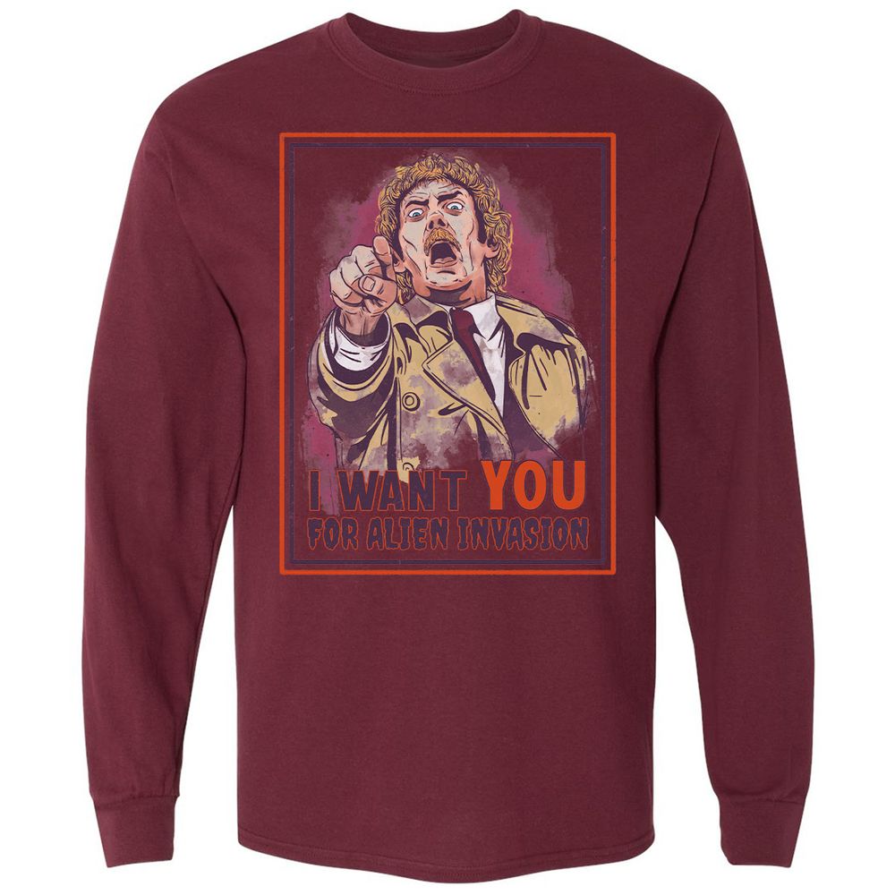Long Sleeve T-Shirt - 4XFCPS8T - Maroon - 11