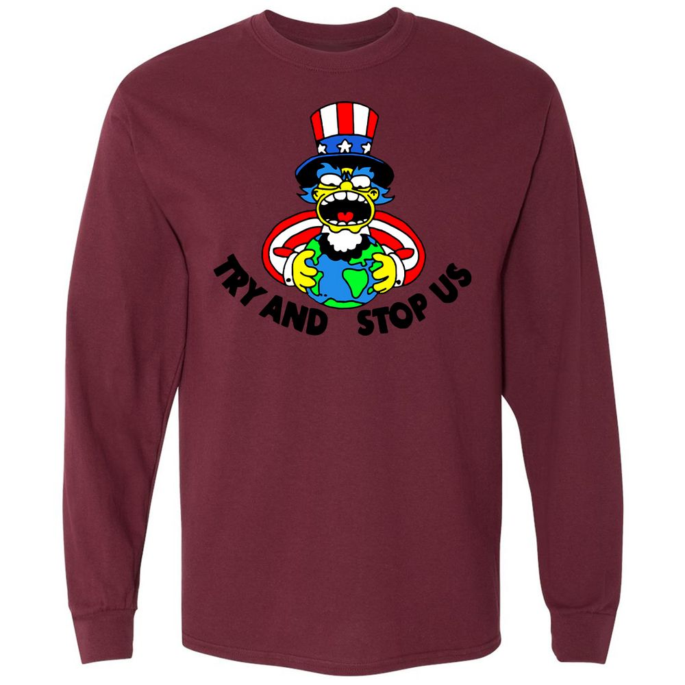 Long Sleeve T-Shirt - 6FXG2UZN - Maroon - 11