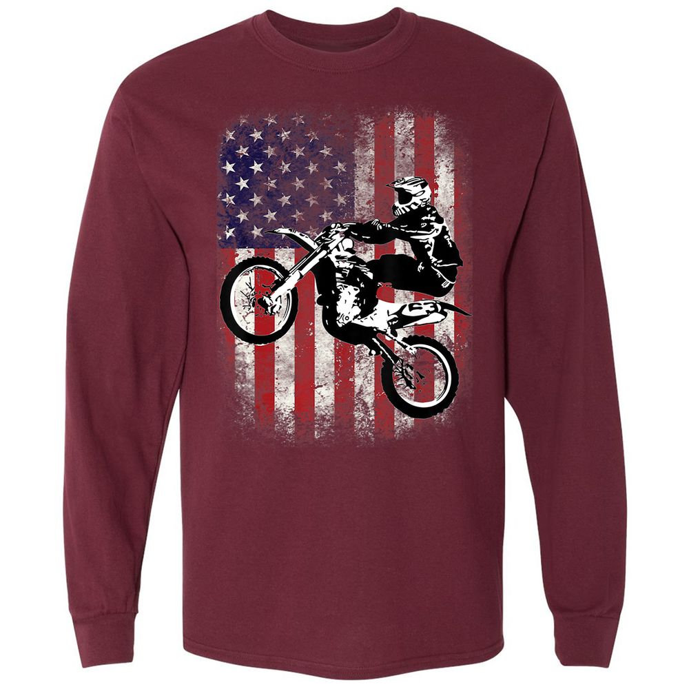Long Sleeve T-Shirt - CQQT68G8 - Maroon - 11
