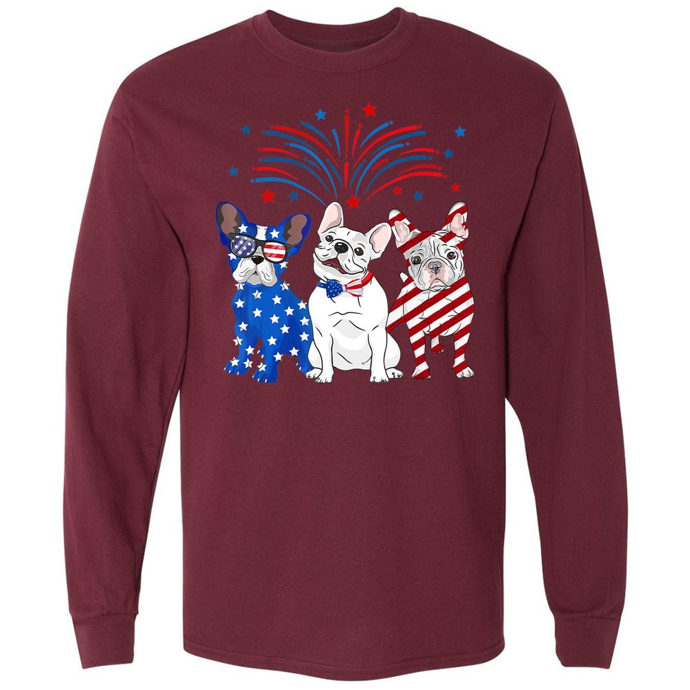 Long Sleeve T-Shirt - E1NH9ZYW - Maroon - 11