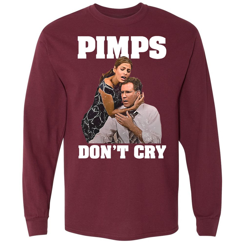 Long Sleeve T-Shirt - G7PZFBJ7 - Maroon - 11