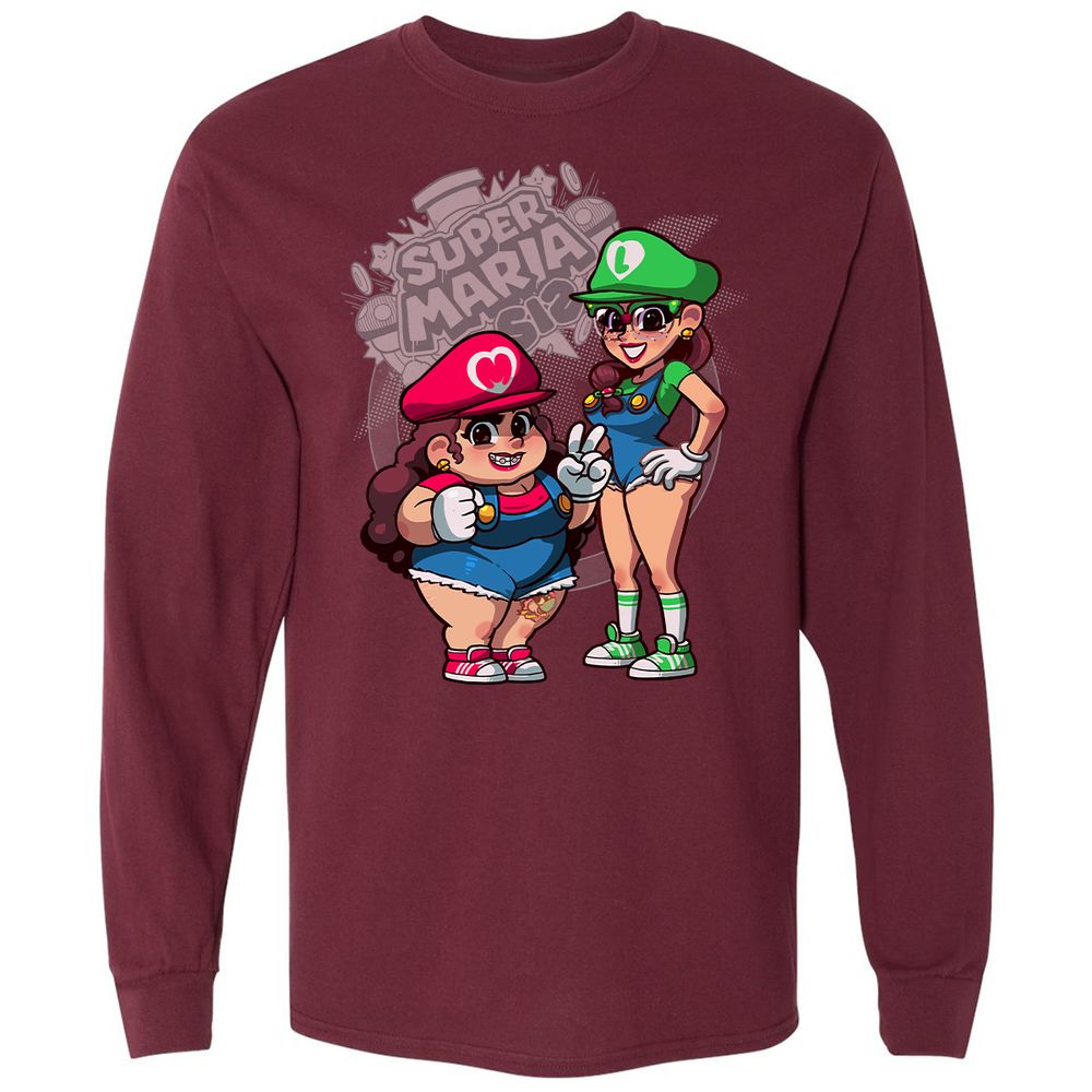 Long Sleeve T-Shirt - LDT9CW5U - Maroon - 11