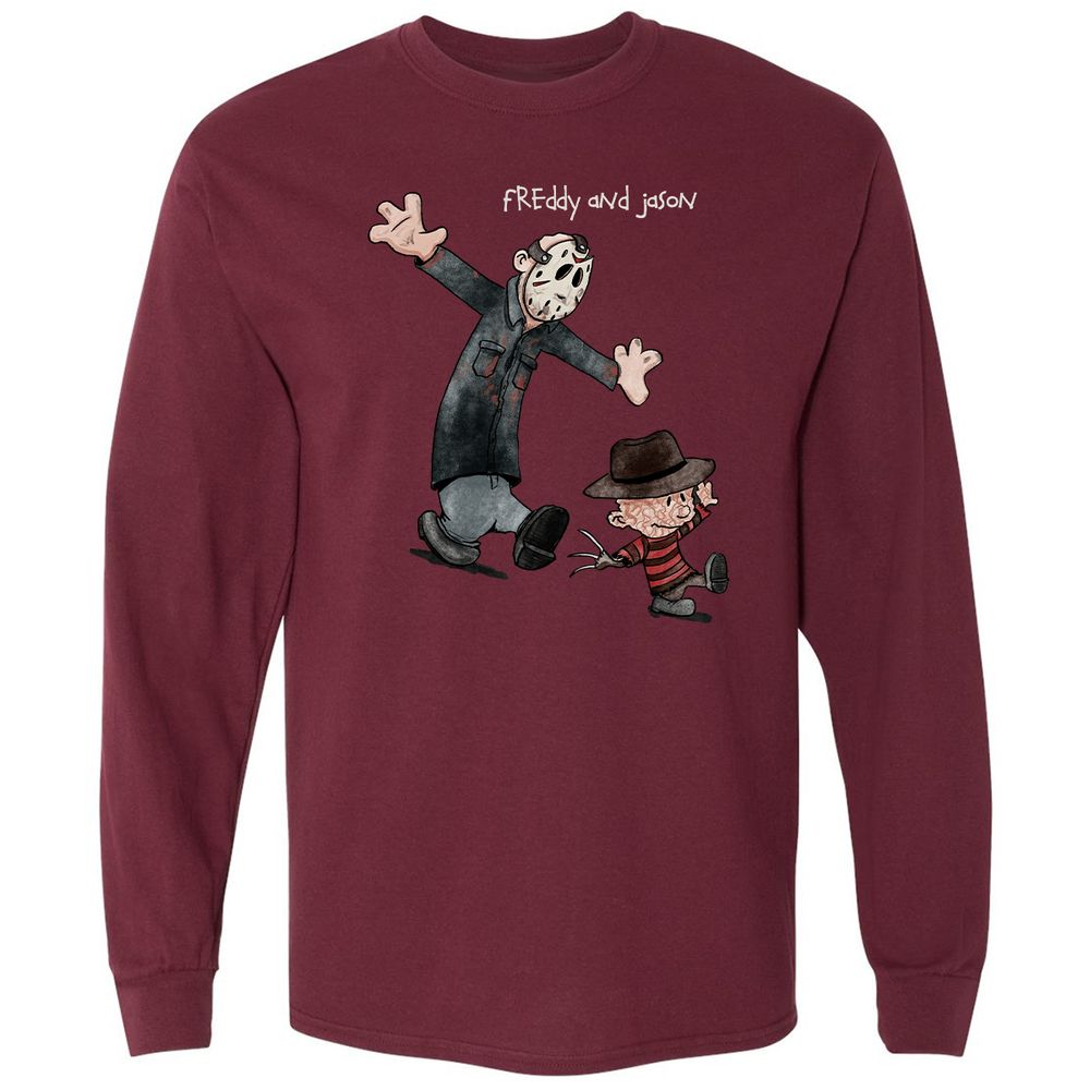 Long Sleeve T-Shirt - B6T3XTSK - Maroon - 11