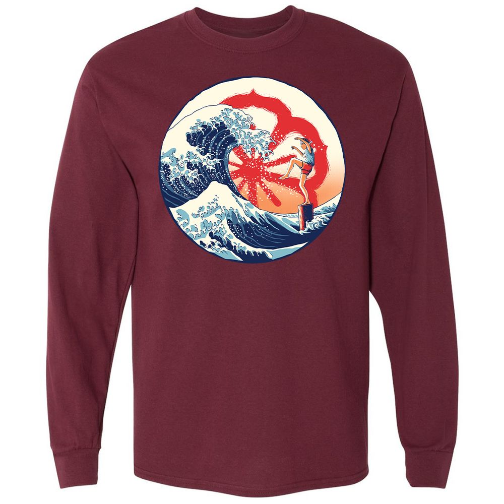 Long Sleeve T-Shirt - JZ2K5QMV - Maroon - 11