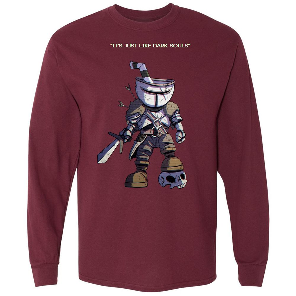 Long Sleeve T-Shirt - QSDZJ2TB - Maroon - 11