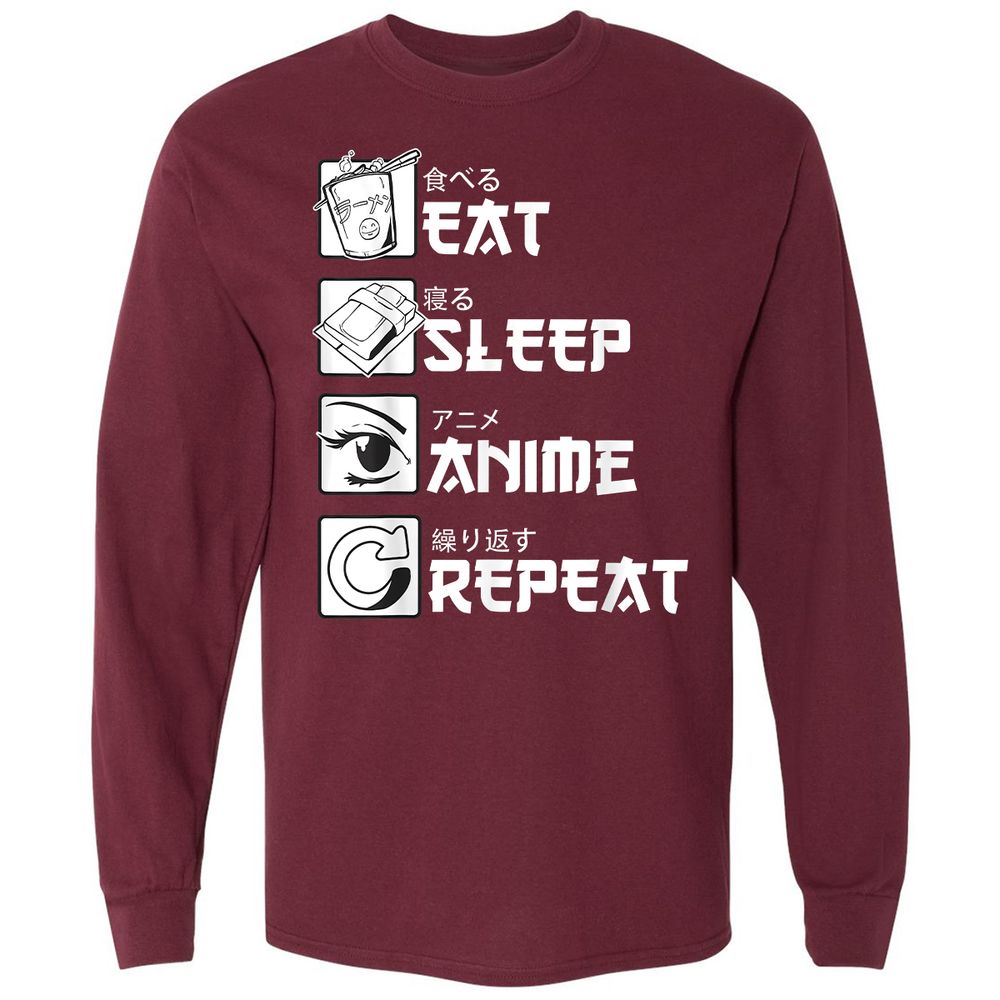 Long Sleeve T-Shirt - XR2PAX9W - Maroon - 11