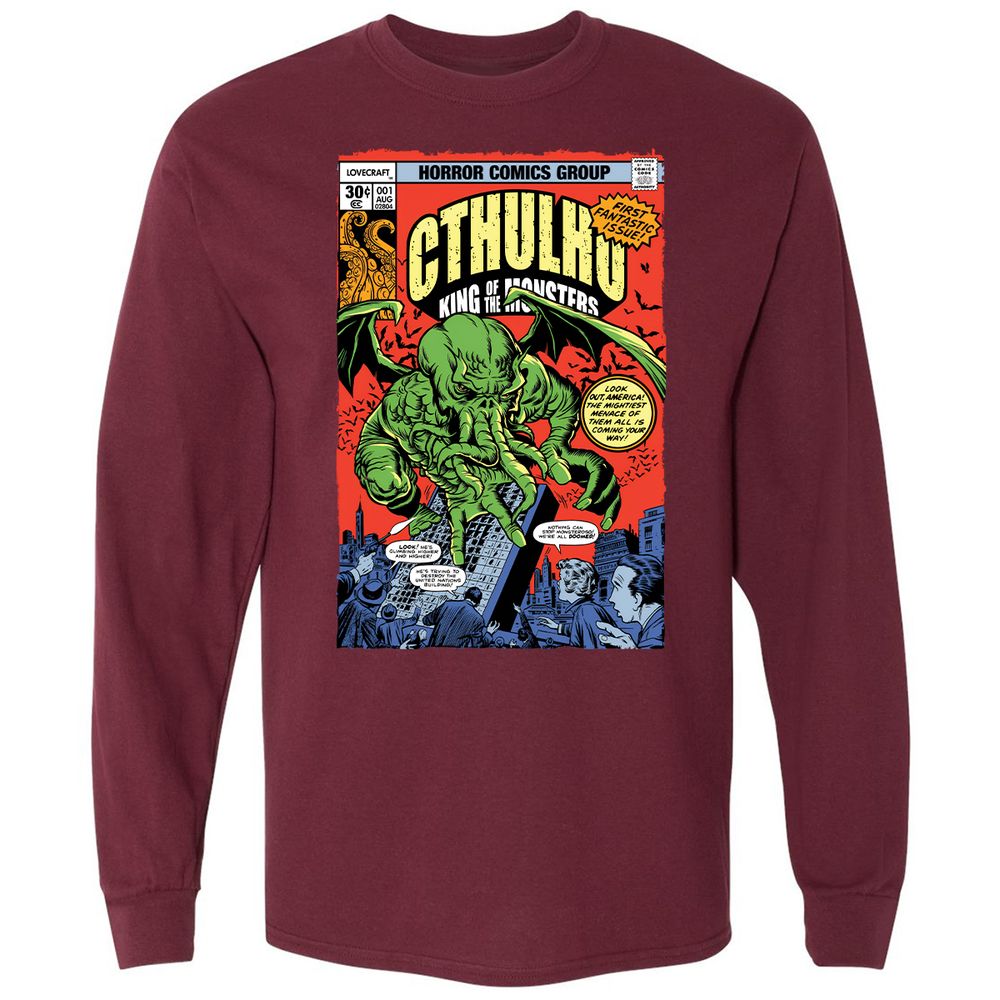 Long Sleeve T-Shirt - T4S3RL7Z - Maroon - 11