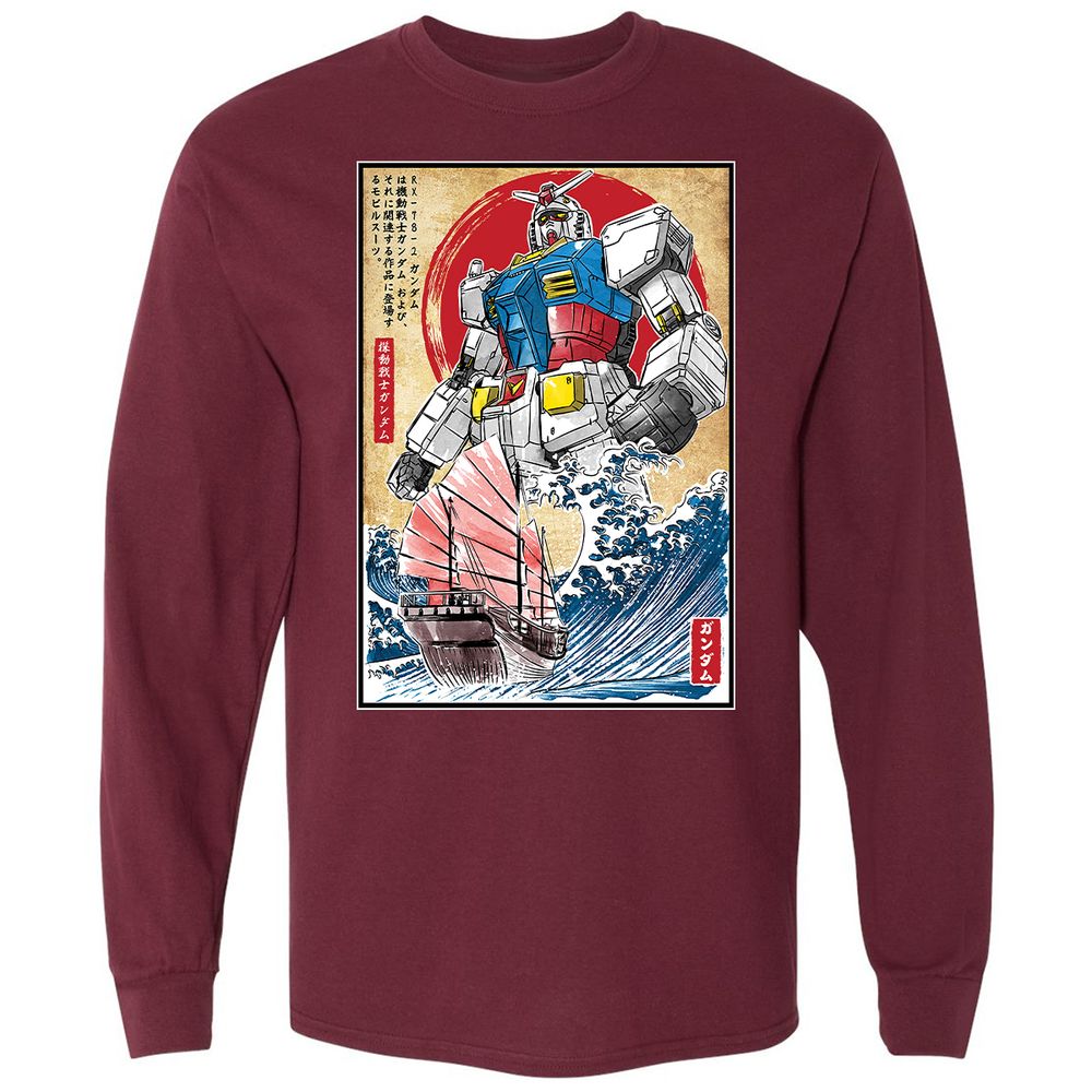 Long Sleeve T-Shirt - X5GTW9VY - Maroon - 11