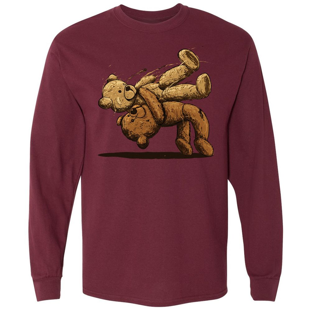 Long Sleeve T-Shirt - PBYZTZWJ - Maroon - 11