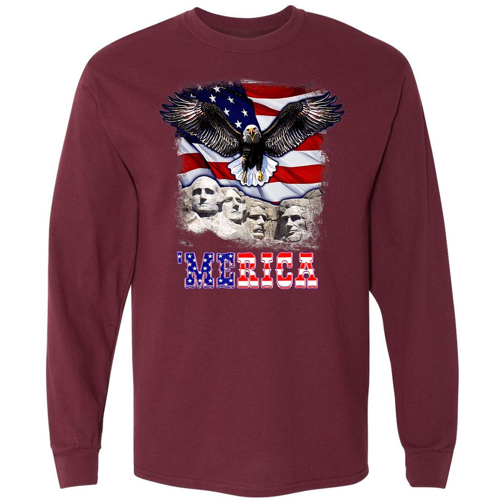 Long Sleeve T-Shirt - QQQL9VY6 - Maroon - 11