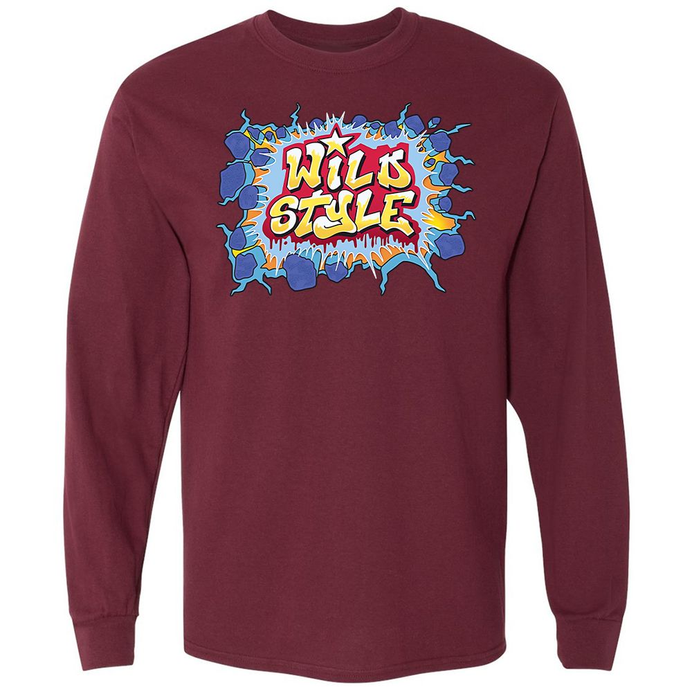 Long Sleeve T-Shirt - Black - Maroon - 11