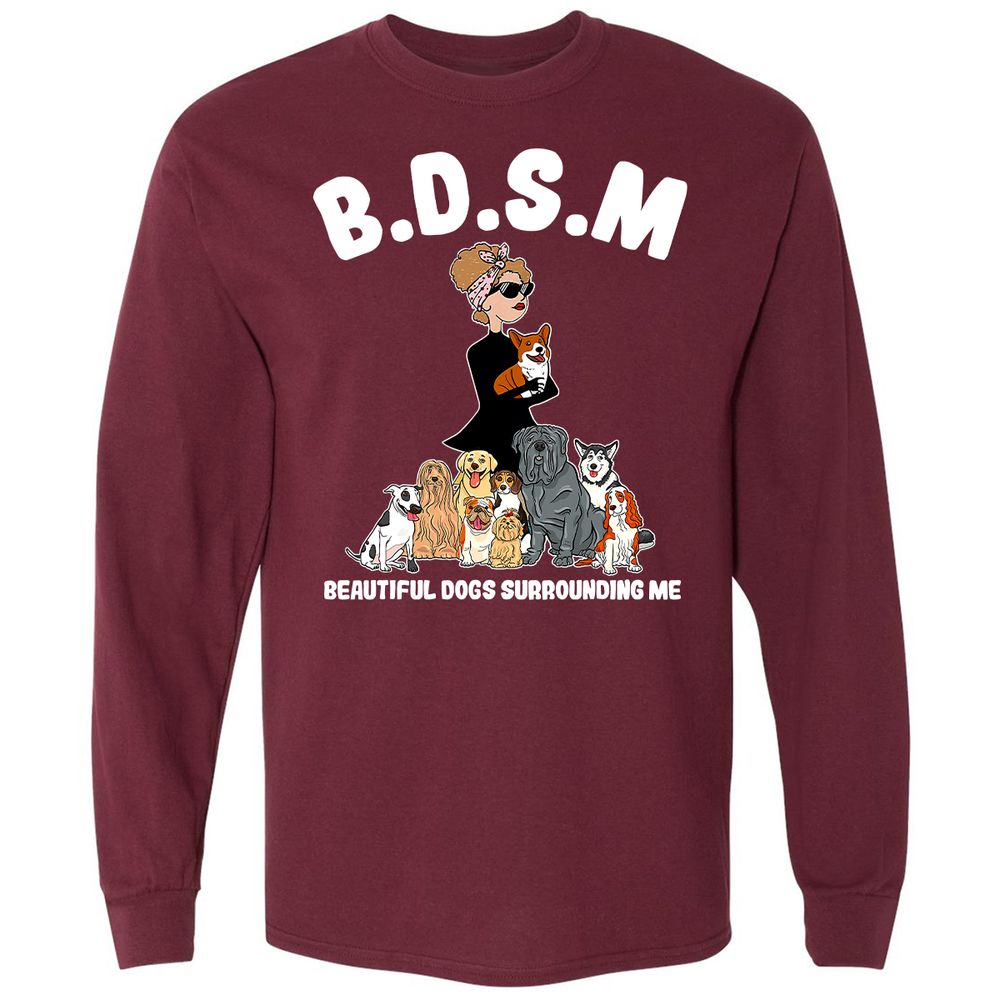 Long Sleeve T-Shirt - HCBXAN1U - Maroon - 11