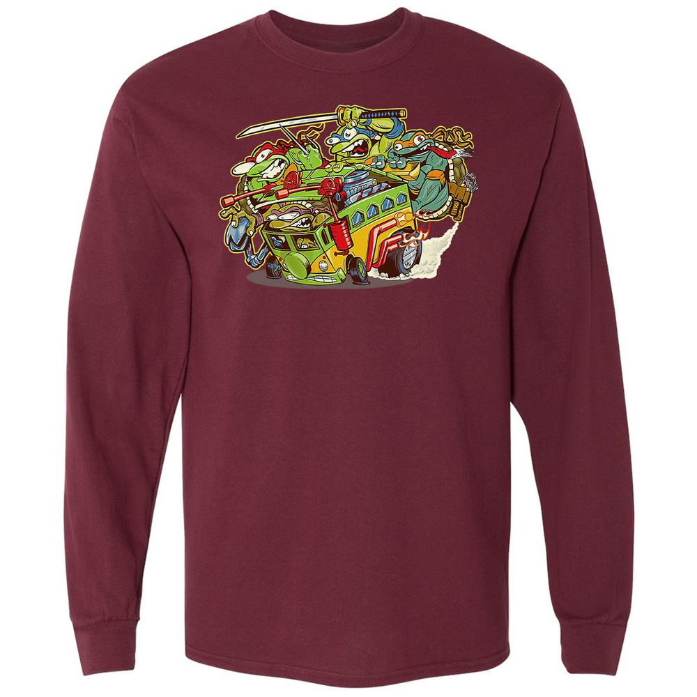 Long Sleeve T-Shirt - Y9TH2G6Z - Maroon - 11