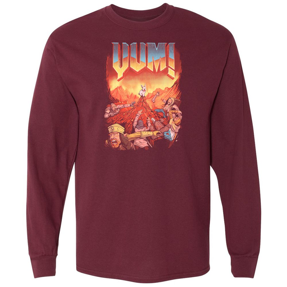 Long Sleeve T-Shirt - 1XCRDEMD - Maroon - 11