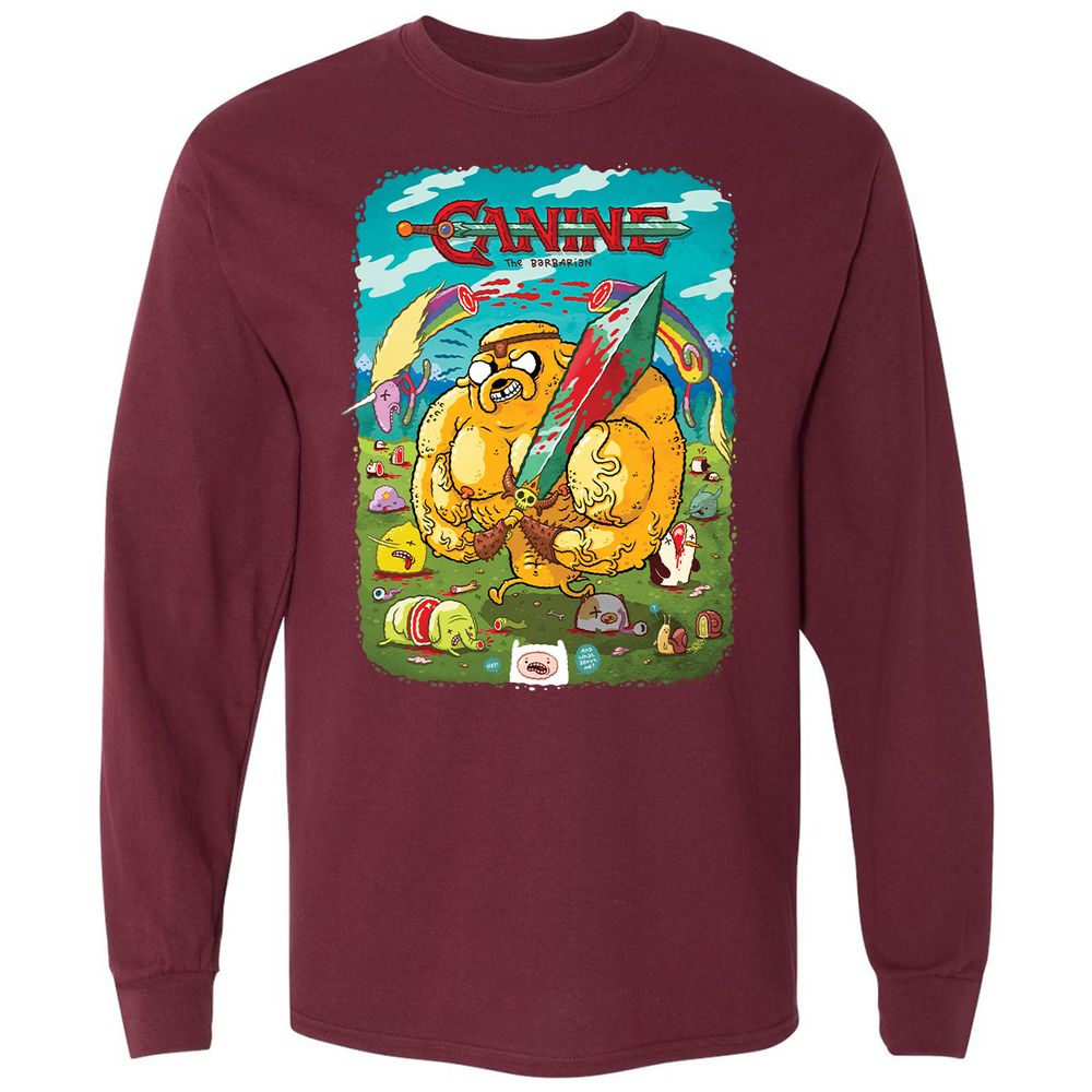 Long Sleeve T-Shirt - JU34GMNQ - Maroon - 11