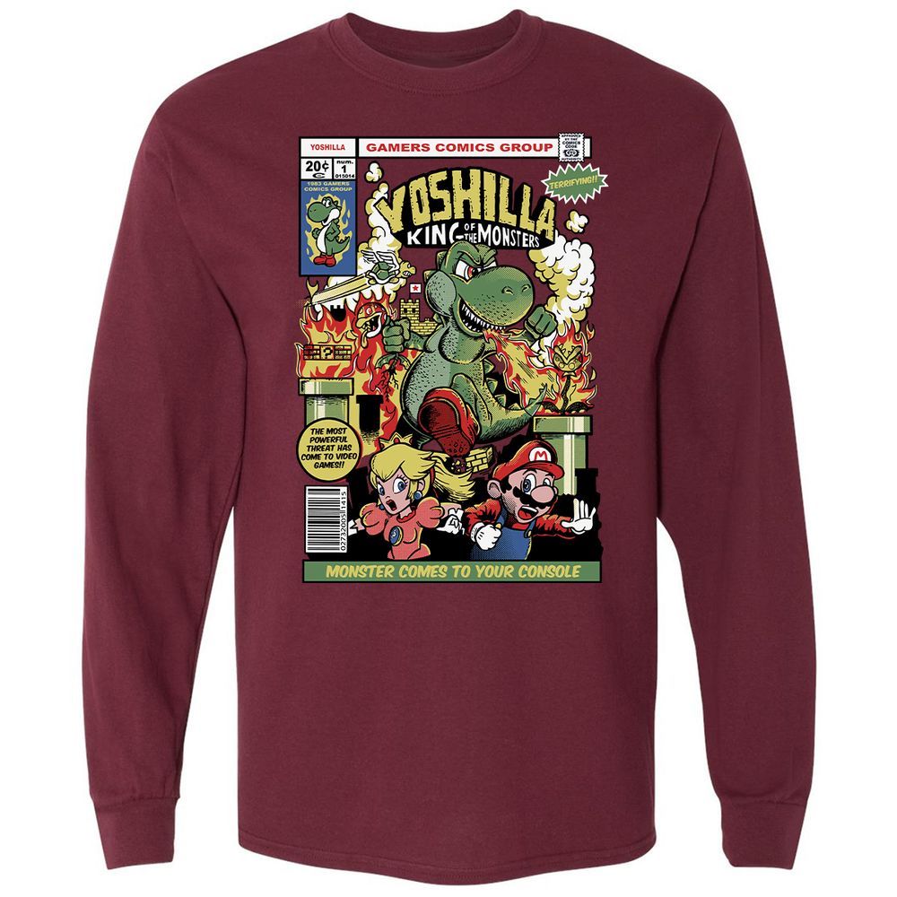 Long Sleeve T-Shirt - LVKVERZJ - Maroon - 11