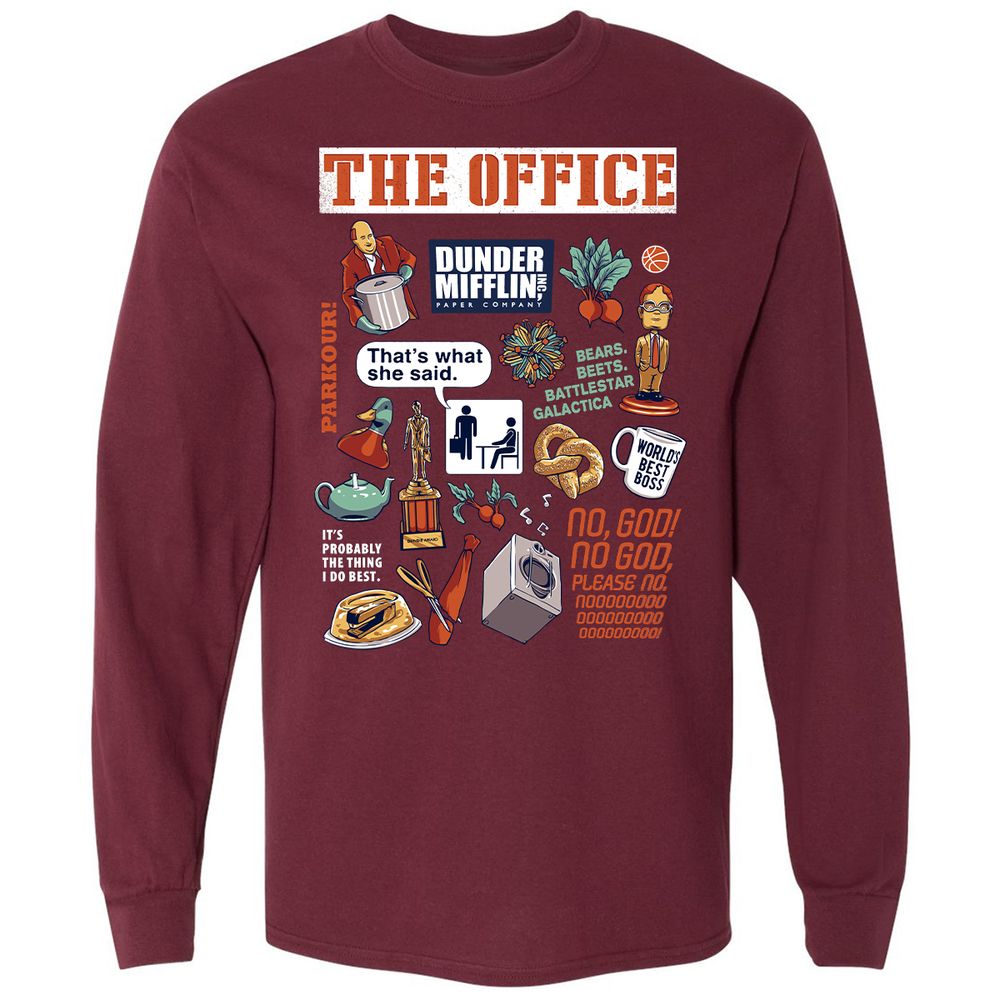 Long Sleeve T-Shirt - G45W1NKZ - Maroon - 11