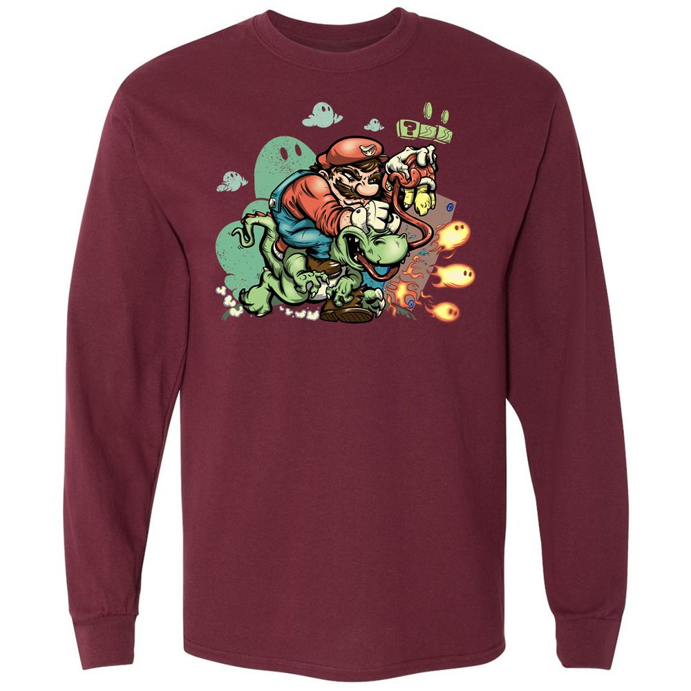 Long Sleeve T-Shirt - NMCTZXHH - Maroon - 11