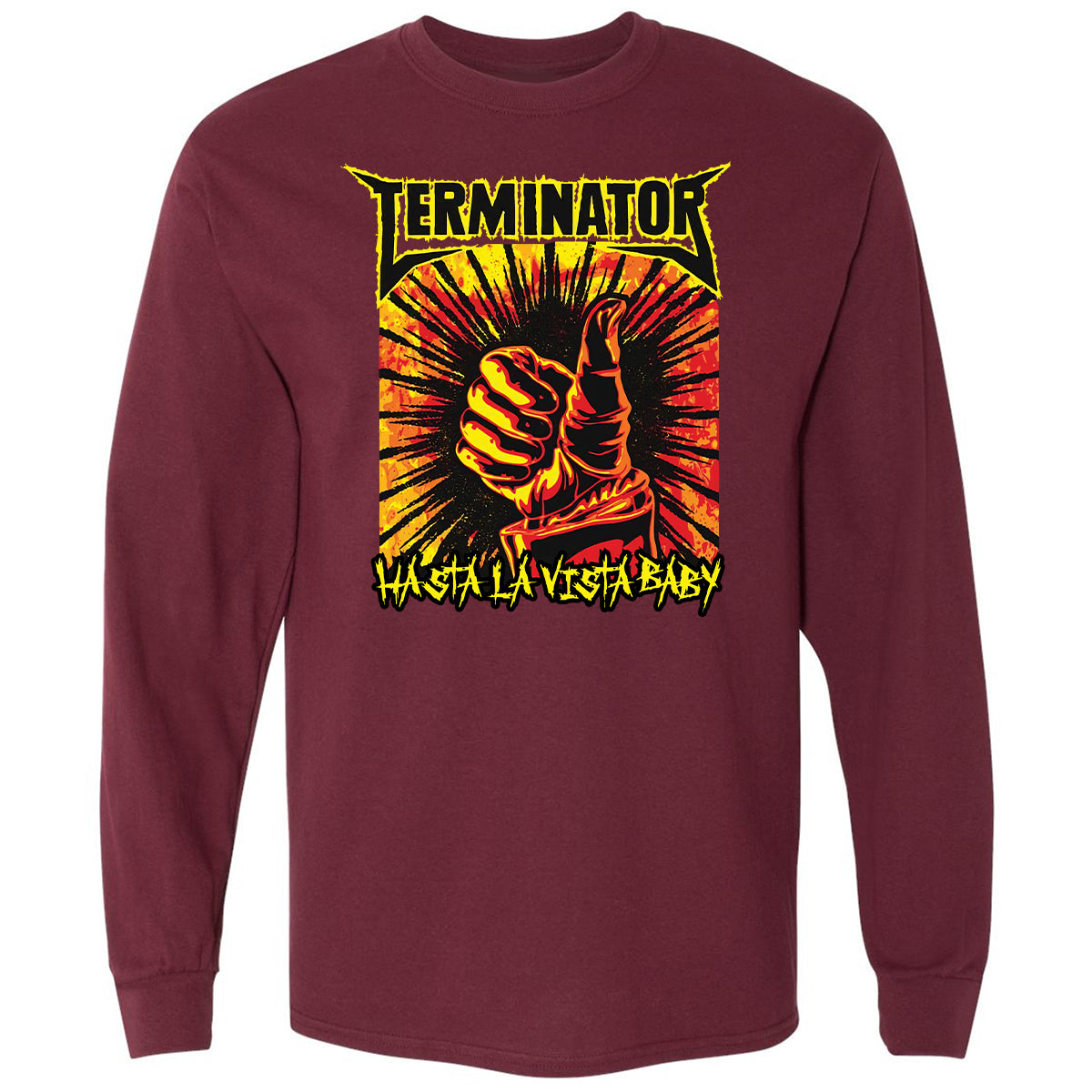 Long Sleeve T-Shirt - N4LPKCVM - Maroon - 11